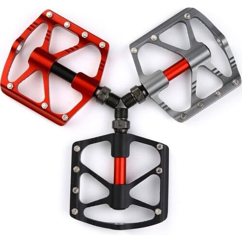 Road bike mountain bike pedal CNC aluminum alloy ultra light 3-bearing pedal cleats wide platform pedal bicycle accessories