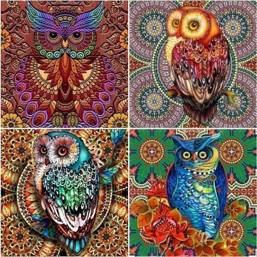 Evershine Diamond Embroidery Owl Diamond Painting Animal Cross Stitch Full Square Round Pictures Of Rhinestones Handicrafts