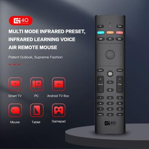 G40S Smart Voice Air Mouse 6-Axis Gyroscope Handheld Remote Control IR Learning Voice Control 3 Infrared Modes for Android TVBOX