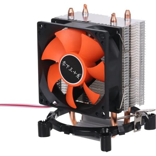 Hydraulic CPU Cooler Heatpipe Fans Quiet Heatsink Radiator Two Fine Copper Heat Pipes for Intel Core AMD Sempron Platform