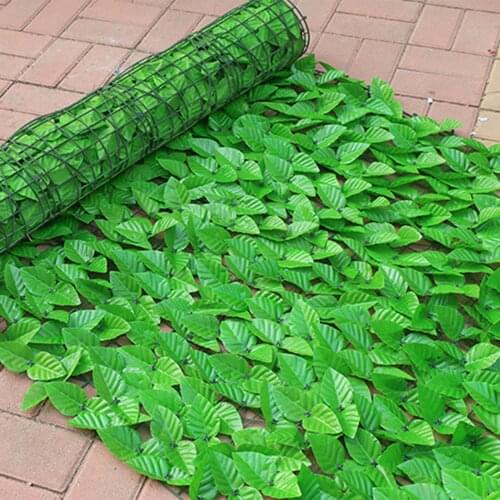 Pastoral Style Artificial Leaves Fence Rectangular Removable Fencing Barrier for Outdoor Garden 50x100cm
