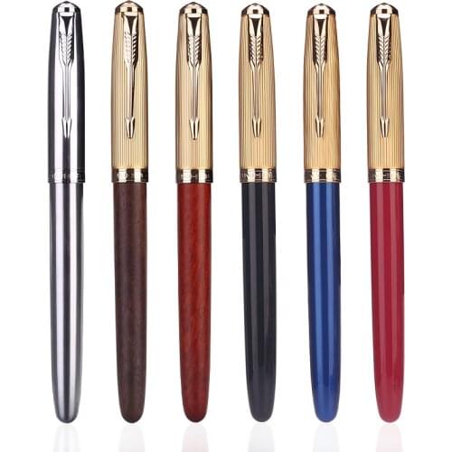 Jinhao 85 Wood Fountain Pen Natural and Metal Ink Pen with Converter Extra Fine 0.38mm Writing Business Office Ink Gift Pen