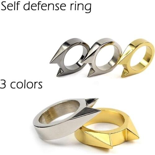 Outdoor Stainless Steel Cat Ears Single Refers Ring Self Defense Finger Ring Supplie Broken Windows Device Self-defense 2PCS