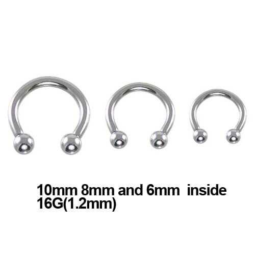 30 Pieces Free Shipping Stainless Steel Ball Horseshoe Circular 16G Lip ring Body Piercing Jewelry Nose Ring