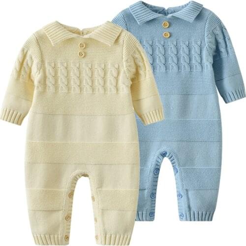 Baby Rompers Long Sleeve Newborn Bebes Jumpsuits Outfits Autumn Winter Outerwear Toddler & Infant Cotton Knitted Overall Clothes
