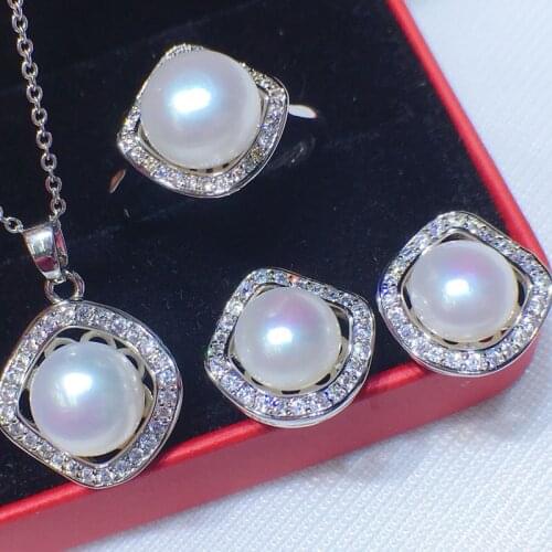 Pendant Earrings Ring Set Mountings Findings Settings Jewelry Set Parts Fittings Charm Accessories for Lady Girls Female