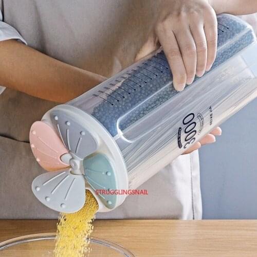 Food Storage Cereal Storage Box Rotating Rice Container Storage Case Flour Grain Storage Bottle Kitchen Storage Container