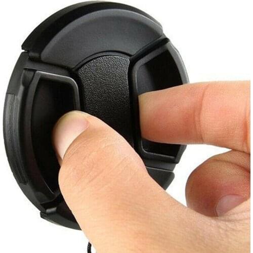 1pcs 58mm Center Pinch Lens Cap Camera Lens Cap Holder Cover Camera Len Cover Compatible for Canon Nikon Sony Olympus Fuji Lumix