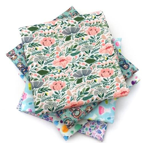 Dolls Flower Polyester Cotton Fabric Sewing Quilting Patchwork Quilt Material Fabrics Needlework DIY Cloth Sewing,c14750