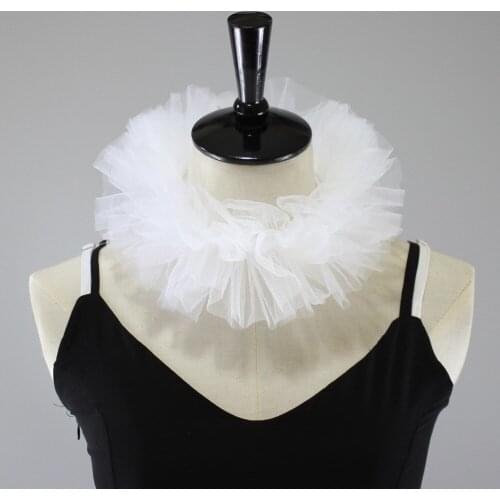 Linbaiway Women Suit Ruffles Stand Fake Collar Detachable Collars Girls Dress Shirt Decorative False Collar Neck Ruff Decor