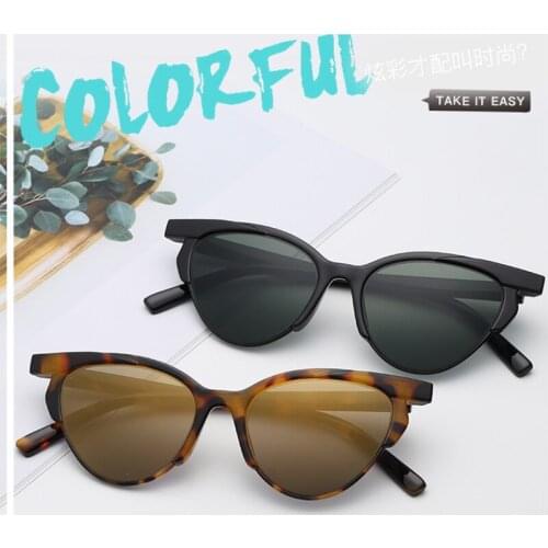 Fashion Plastic Semi Rimless Sunglasses Women Cat Eye Glasses