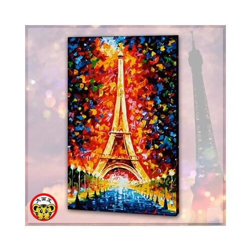 Painting by numbers art paint by number Abstract Paris Tower diy digital paint painting their own painted on the painted color n