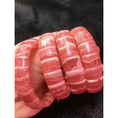 Genuine Natural Rose Rhodochrosite Red Gemstone Love Round Beads One Bracelet Healing Bangle Love Lady 15x13mm AAAAA