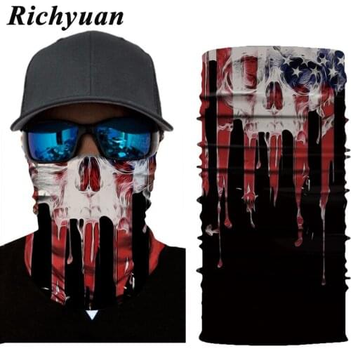 New Fashion 3D Magic Scarf Seamless Balaclava Neck Ghost Face Mask Skull Skeleton Head Bandana Shield Headband Headwear Bandanas