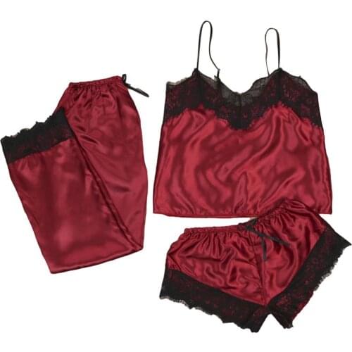 New Women Ladies Satin Lace Mesh Sleepwear Babydoll Lingeries Nightwear Shorts Pyjamas Sets