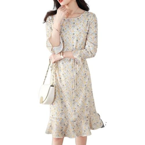 Dress 2021 new color skirt spring and autumn high-end long dress fashion womens clothing