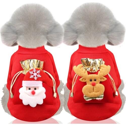 Christmas Dog Clothes New Year Pets Dogs Clothing For Small Medium Dogs Costume Chihuahua Pet Shirt Warm Dog Clothing Yorkshire