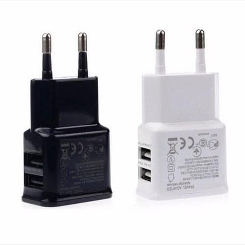 Dual 2 Ports EU Plug Travel Wall USB Power Home Charger Adapter for iphone 7 6 6s Plus 5S ipad Samsung S7 S6 edge S5 S4 Note 5/4