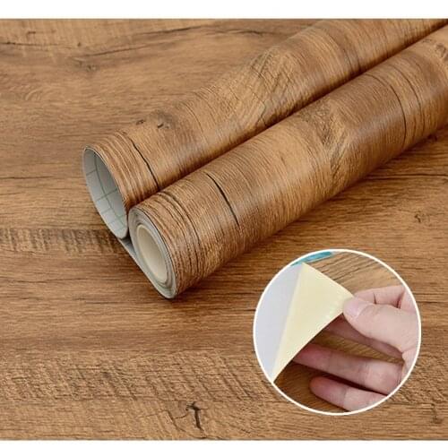 Wood Grain Wallpaper Self Adhesive Removable Contact Paper Plank for Countertop Vinyl for Furniture Renovation Modern