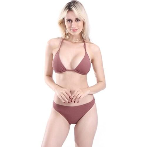 Sexy Bikini New Summer 2021 Women Swimsuits Pink Swimsuit Beach Bikini Fashion Backless Quick Dry Swimsuit High Waist Bikini