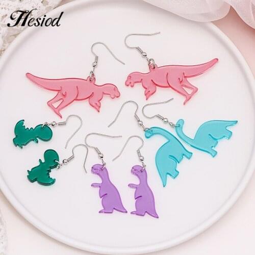 1Pair Black White Cat AcrylicMinimalist Dangle Earring Cherry Dinosaur Polychromatic Bear Drop Earrings For Women Or Girls