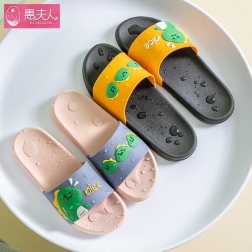 2021 Summer New House Women Men Bathroom Slippers Cute Cartoon Thick Sole Couples Shoes Non-slip Indoor Ladies Fashion Slides