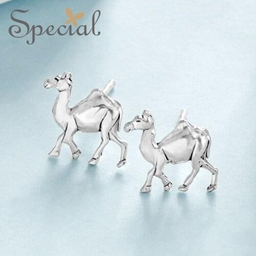 Special European and American fashion personalized skin lining animal camel S925 silver earpin earrings earrings earrings earrin