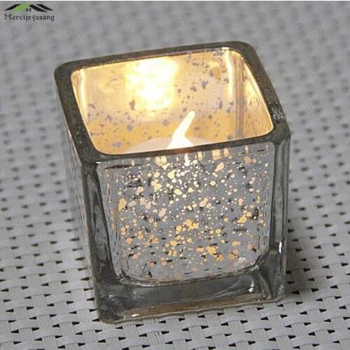 Glass Electroplated Votive Candlestick European Style Candle Holders for Wedding Dinner Birthday Decoration Candelabra GZT010