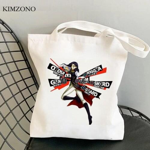 Persona 5 shopping bag cotton bolsas de tela eco bolso reusable shopper bag sacola reusable bolsa compra sac cabas sac toile