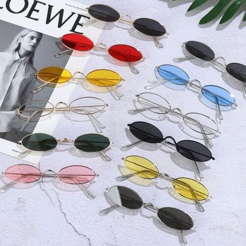 Outdoor Fishing Glasses Oval Sunglasses Vintage Shades Sun Glasses Small Frame Eyeglasses Men and Women Fashion Accessories
