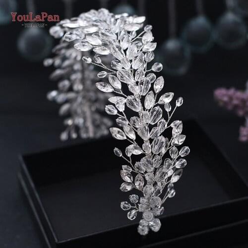 YouLaPan HP314 Bridal Crystal Headband Baroque Fashion Rhinestones Headbands Shiny Women Bride Headband Bridal Hair Jewelry