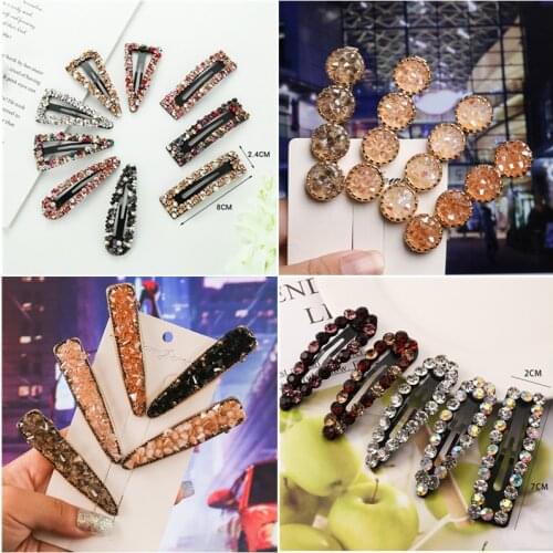 Korean Crystal Pearl Hair Clips Elegant Women Barrettes Hairpins Hairgrips Headwear Hair Accessories Pinzas Para El Cabello