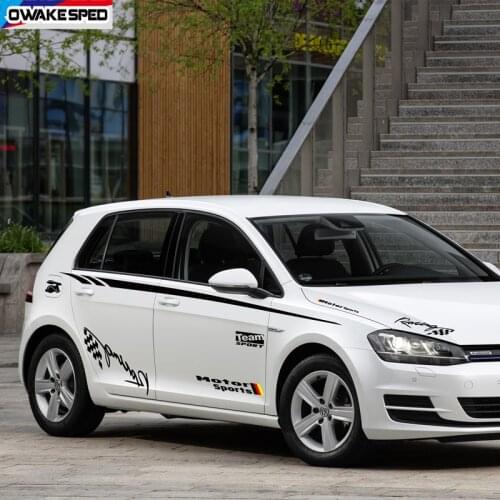 Motor Sport Racing Waistline Stripes Decal Car Door Side Stickers Waist Lines Decals For Volkswagen POLO Golf MK6 Scirocco