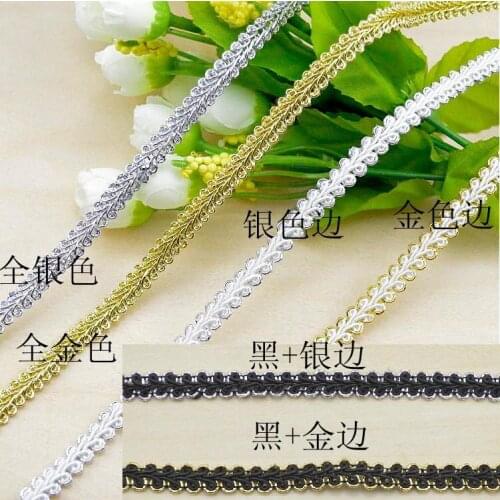100Metres DIY Craft Gold Silver Lace Trim Braided For Costume Decoration High Quality Centipede Braid Ribbon Lace For Sewing