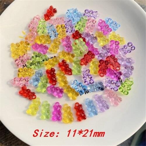 20Pcs 11*21mm resin gummy bear charms Jewelry necklace pendant for earrings diy Keychain parts