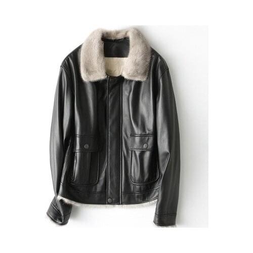 Top brand Fashion 2020 New Genuine Sheep Leather Jacket H40 high quality