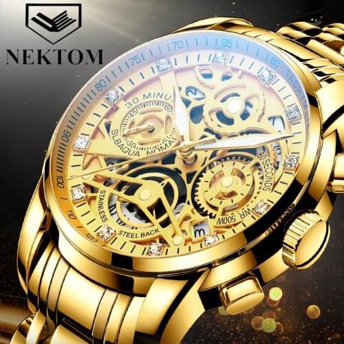 2021 Men Mechanical Watches Design Best Selling Men Fashion Watch Stainless Steel Men Waterproof Watch Quartz Mechanical 2 in 1