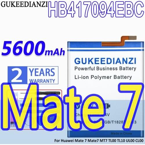 High Capacity GUKEEDIANZI Battery HB417094EBC 5600mAh For Huawei Mate 7 Mate7 MT7 TL00 TL10 UL00 CL00