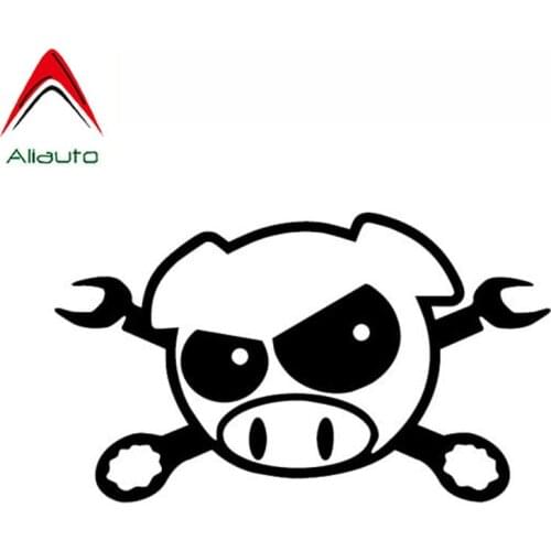 Aliauto Funny Car Sticker Rally Pig Wrenches Vinyl Styling Accessories PVC Decal for Mazda Mazda 3 Subaru Golf 4 Kia Rio,14*8cm