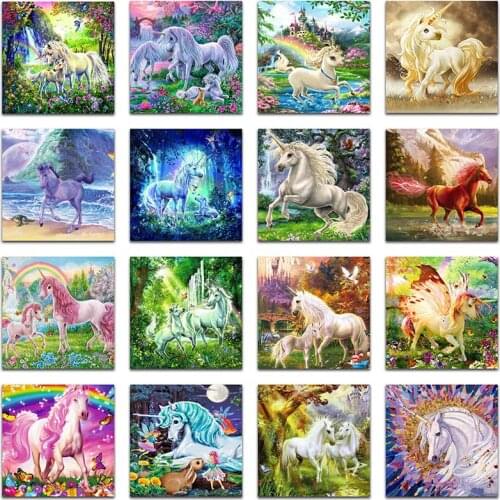 5D Diamond Embroidery Anmial Unicorn Cross Stitch DIY Diamond Painting horse Diamond Mosaic rhinestones Home Decor love gift