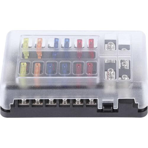 Car accessories fuse car Fuse Box 12 Way Blade W/LED Light Waterproof Block Universal for Automotive Marine Yacht auto