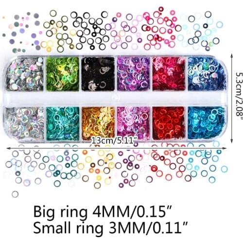 Hollow Heart Nail Glitter Sequins PVC Loose Sequins Paillettes Set for Nail Art Manicure/Wedding Decoration Confetti