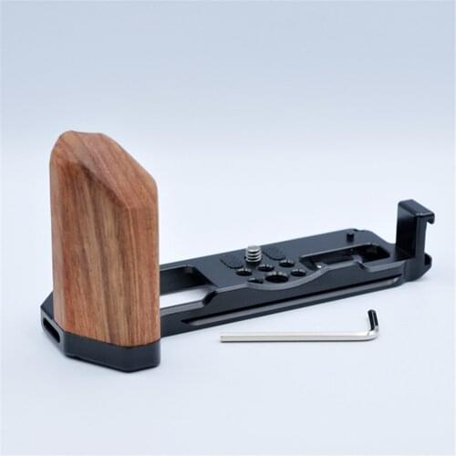 Quick Release L plate Bracket with Hot shoe Mounting On Tripod For Fuji X-T4 Mirrorless Camera L Plate with Wood Grip