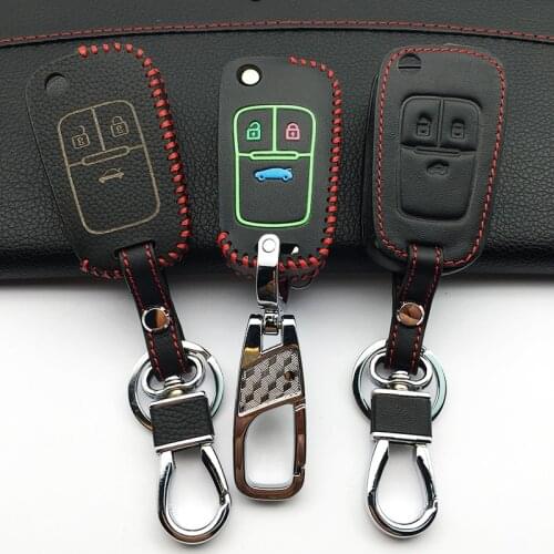 100% leather luminous car key case For Chevrolet For Cruze for Opel Astra Corsa Antara Meriva Zafira Insignia car key cover