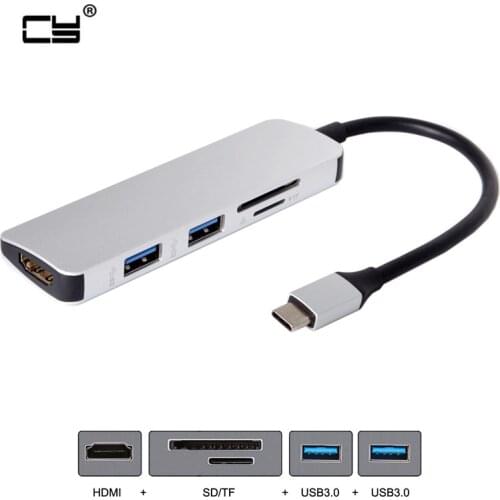 Digital AV Multiple USB 3.1 Type-C USB-C To HD-& Dual Ports 3.0 Hub & SD TF Card Reader For PC Laptop Mac Book NS Driver Free