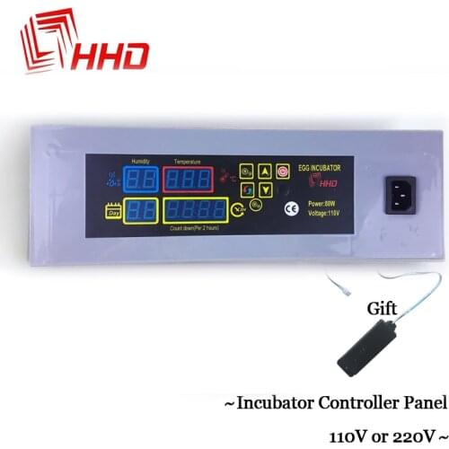 HHD Spare Parts 48 56 96 Digital Automatic Temperature Computer Chicken Egg Incubator Controller Panel 110V 220V Humidity Probe