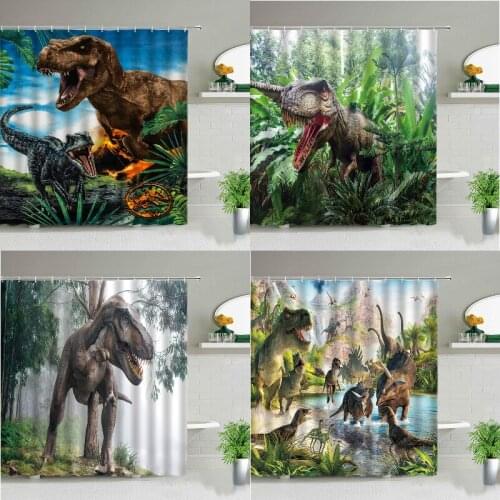 Cartoon dinosaur pattern sea turtle decor curtain for bathroom shower curtain pink shower curtain set sunflower bathroom decor