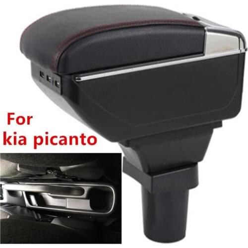 For kia picanto armrest box central Store content Storage box armrest box with cup holder ashtray USB interface
