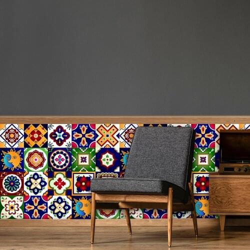 Simulation TileTransfers Wall Sticker Self-adhesive Vinyl Wallpaper For Kitchen Toilet Stairs Floor Home Decoration Wall Decor