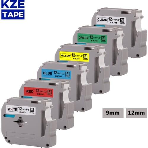 Compatible brother M-K231 MK231 MK 231 MK-231 black on white 12mm laminated strong adhesive label tapes for PT-80 PT-70